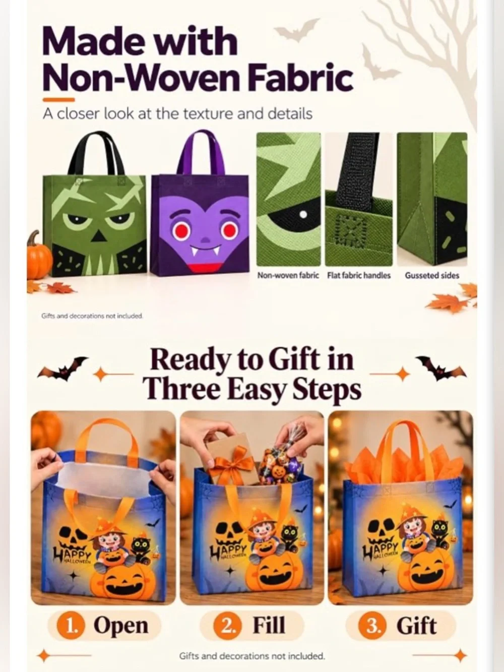Spooky Halloween Treat Bags – 8 Pack